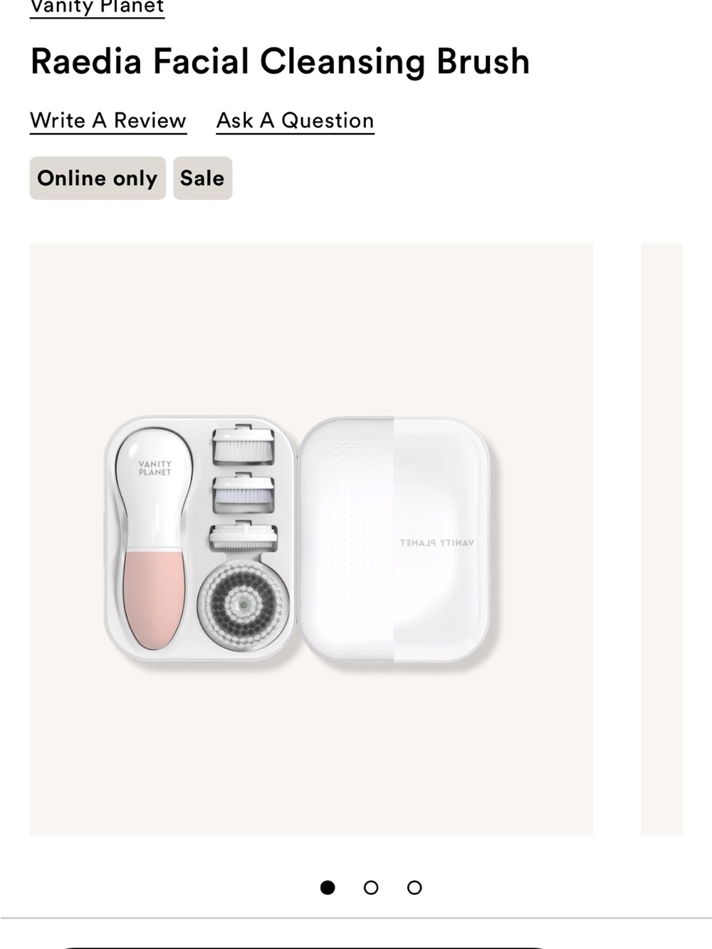 Vanity Planet Facial Cleansing Brush - Pink & White